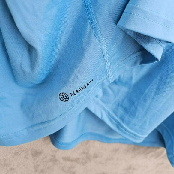 Adidas Creator Tee 2XL Light Blue White Short Sleeve Aeroready Logo EK0084 New - Picture 7 of 11